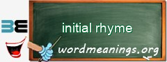 WordMeaning blackboard for initial rhyme